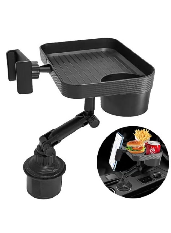 2-in-1 Multi-Purpose Car Tray - Food Tray + Phone Holder: Smart and Durable Design | 360° Rotation | Adjustable | Ideal for Daily Driving and Long Trips - Image 1