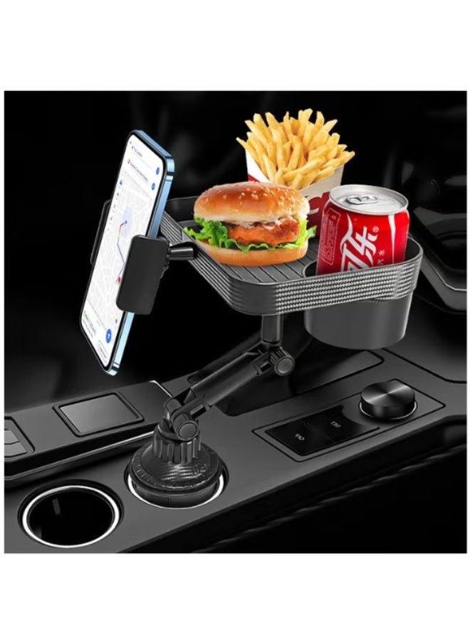 2-in-1 Multi-Purpose Car Tray - Food Tray + Phone Holder: Smart and Durable Design | 360° Rotation | Adjustable | Ideal for Daily Driving and Long Trips - Image 3