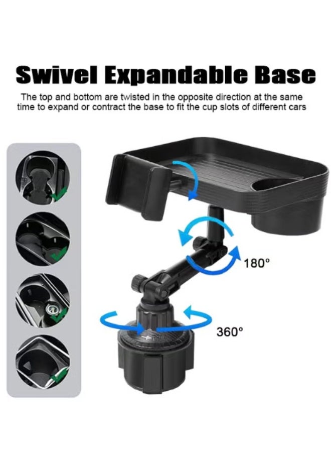 2-in-1 Multi-Purpose Car Tray - Food Tray + Phone Holder: Smart and Durable Design | 360° Rotation | Adjustable | Ideal for Daily Driving and Long Trips - Image 2