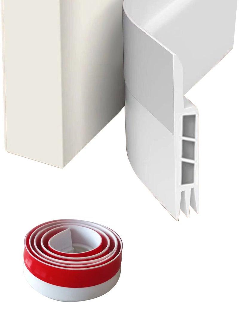 l&wen Door Draft Stopper, Self-Adhesive Door Seal Strips Sweeps for Bottom of Doors Seal Gap Reduce Wind, Dust (1m White)  - Image 1