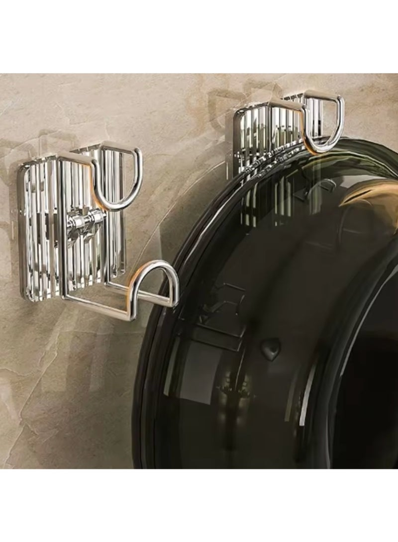 4 Pieces Wall Hook Easy to Clean Multifunctional Storage Hook Wall Hanging Adhesive Basin Hook - Image 4