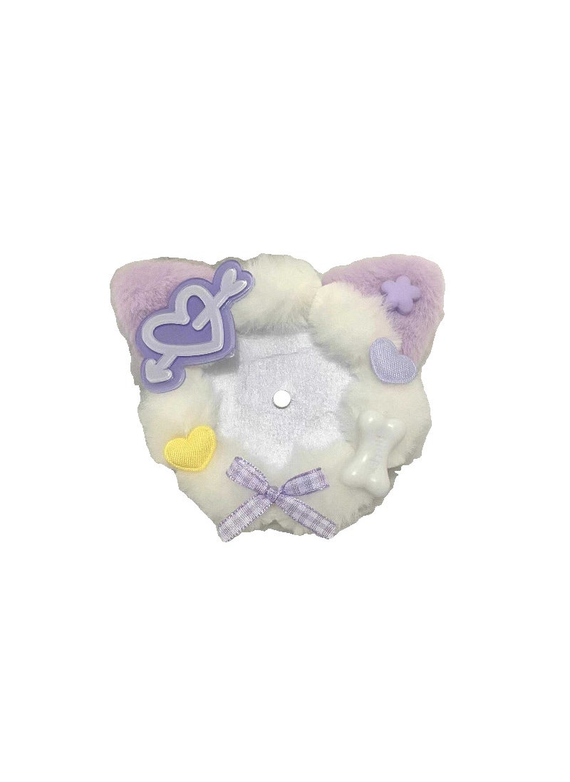 Generic - Cute Cat Ear Plush Badge Base 58mm Purple kitten [ready in stock first] individually packaged - Image 1