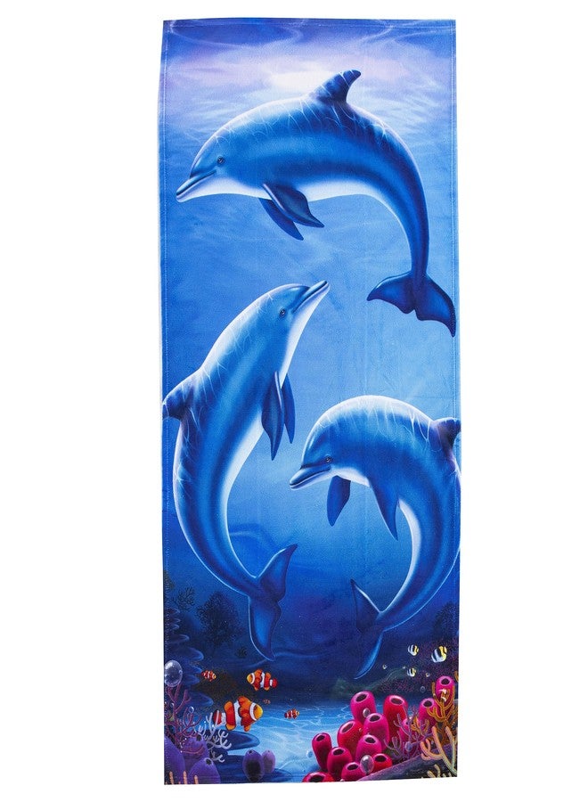 Northwest Classics Beach Towel, 30" x 60", Dolphin Play Design - Image 1