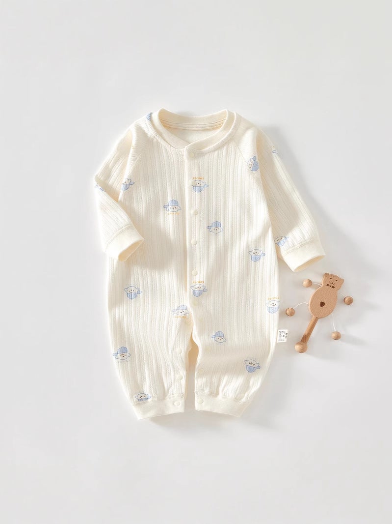 Baby's jumpsuit Class A Summer Pure Cotton Modal Men's and Baby's Women's Thin Princess Style Air-conditioning Clothing Breathable - Image 3