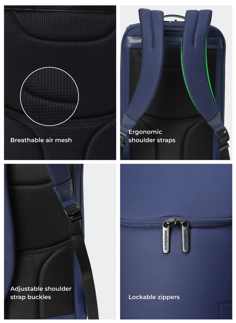 Mokobara The Transit Backpack 2.0 Premium Nylon 15.6" 30L Unisex Laptop Bag with Luggage Sleeve (Blue)