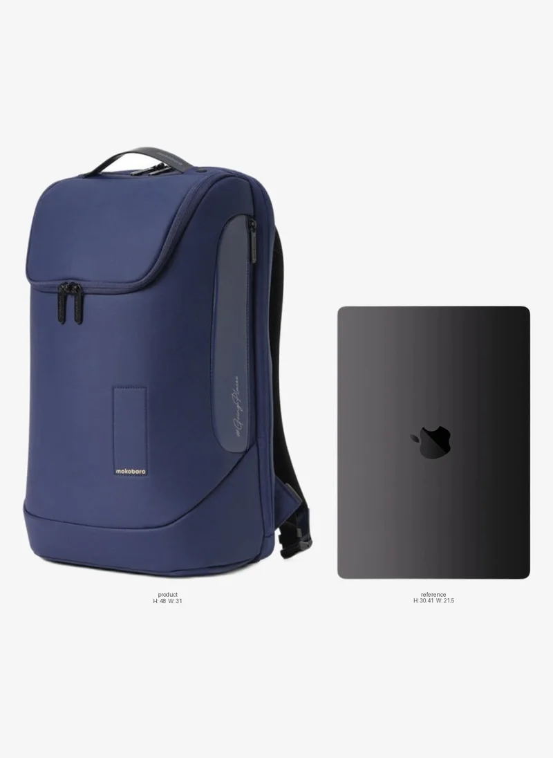 Mokobara Mokobara Transit Backpack 30L | Fits 16-inch Laptop | Premium Reverse-Coated Polyester | with Luggage Sleeve & 180Â° Clamshell Opening | Blue (Private Island)