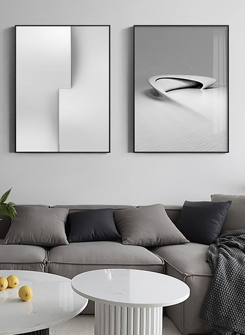 Merry Moments Modern Minimalist Abstract Canvas Paintings Sketch Poster Print Wall Art Pictures for Living Room Bedroom Home Decor with Black Frame 50X70Cm Type A  - Image 3