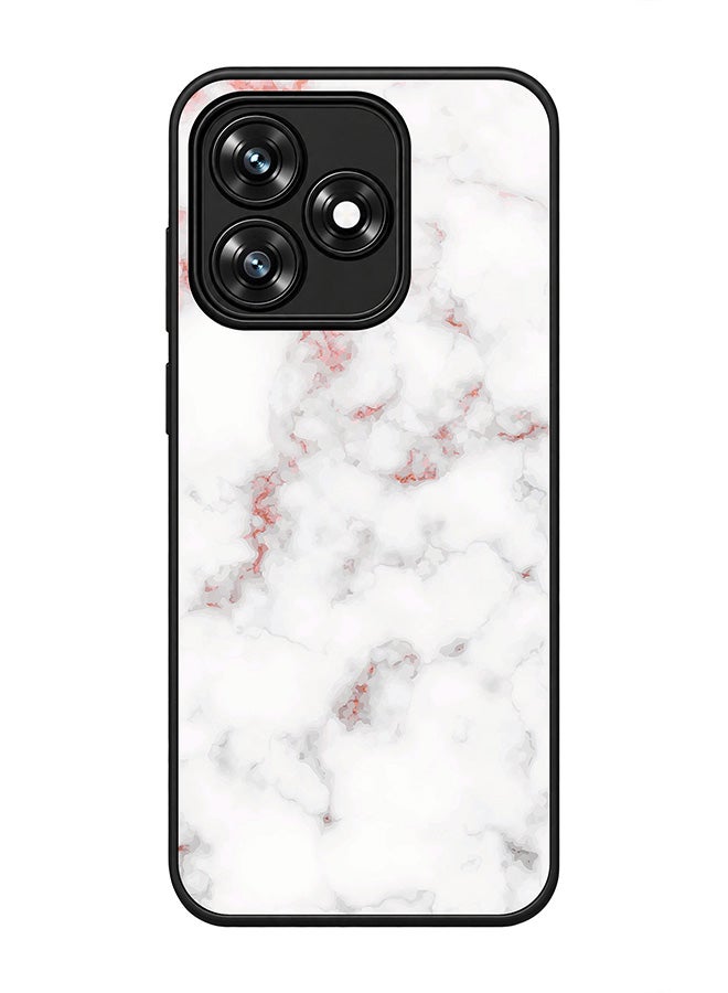 Stylizedd Rugged Case for Honor X5c / X5c Plus- Slim Fit Hybrid Rubber Cover Marble Print Rose Grey