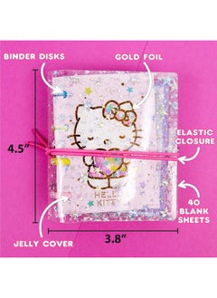Hello Kitty Hello Kitty Diy Glitter Micro Journal By Horizon Group Usa 40+ Stationery Accessories Including Hello Kitty Stickers Surprise Keychain Interchangeable Binder Discs Squishy Glitter Cover & More  - Image 5