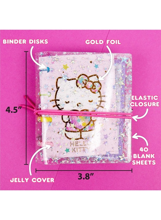 Hello Kitty دفتر ملاحظات صغير لامع من مجموعة هورايزون الأمريكية يحتوي على أكثر من 40 ملحقًا للقرطاسية بما في ذلك ملصقات هيلو كيتي وسلسلة مفاتيح مفاجئة وأقراص مجلد قابلة للتبديل وغطاء لامع مطاطي وأكثر من ذلك  - Image 5