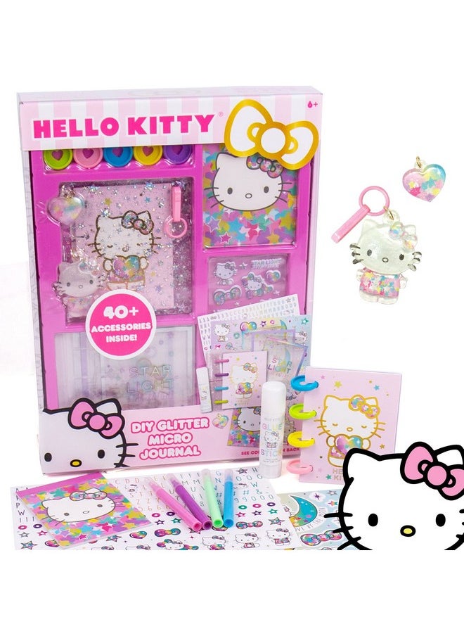 Hello Kitty دفتر ملاحظات صغير لامع من مجموعة هورايزون الأمريكية يحتوي على أكثر من 40 ملحقًا للقرطاسية بما في ذلك ملصقات هيلو كيتي وسلسلة مفاتيح مفاجئة وأقراص مجلد قابلة للتبديل وغطاء لامع مطاطي وأكثر من ذلك  - Image 2