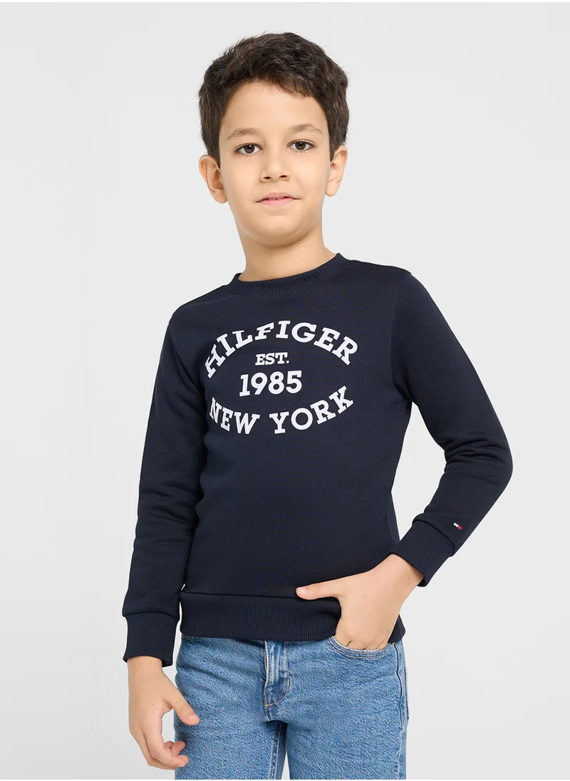 TOMMY HILFIGER MONOTYPE FLOCK REG SWEATSHIRT