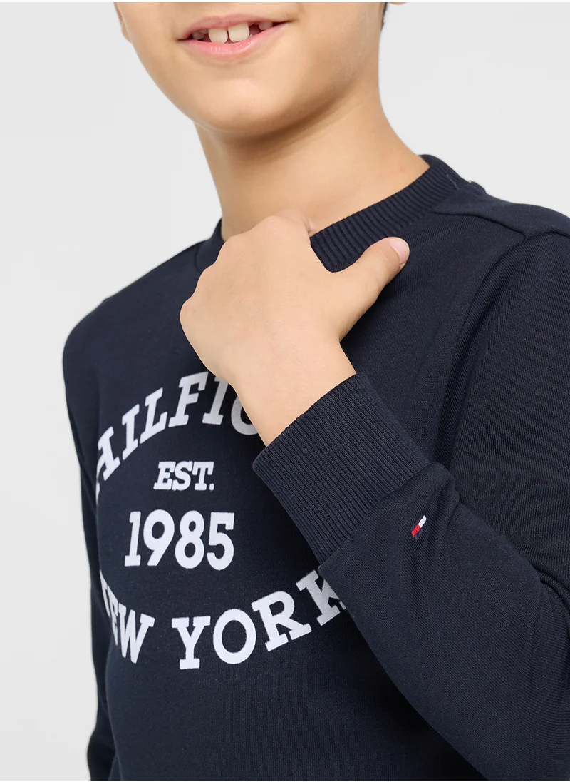 TOMMY HILFIGER MONOTYPE FLOCK REG SWEATSHIRT