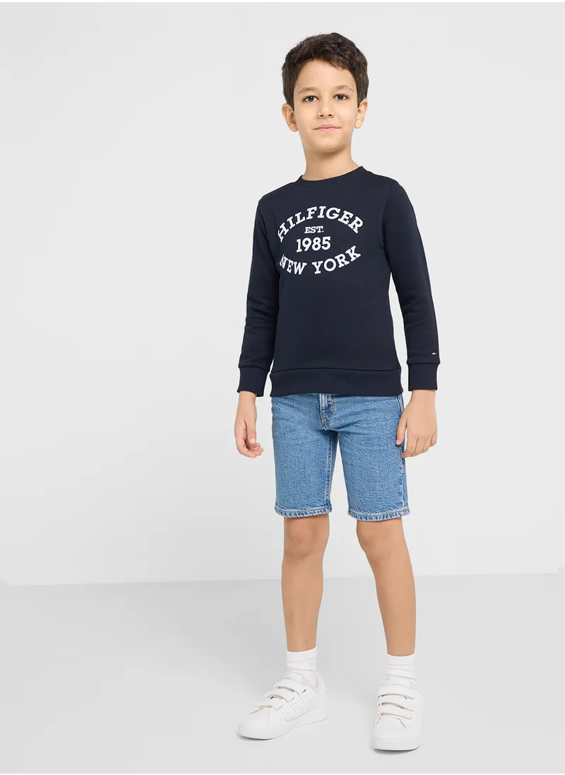 TOMMY HILFIGER MONOTYPE FLOCK REG SWEATSHIRT