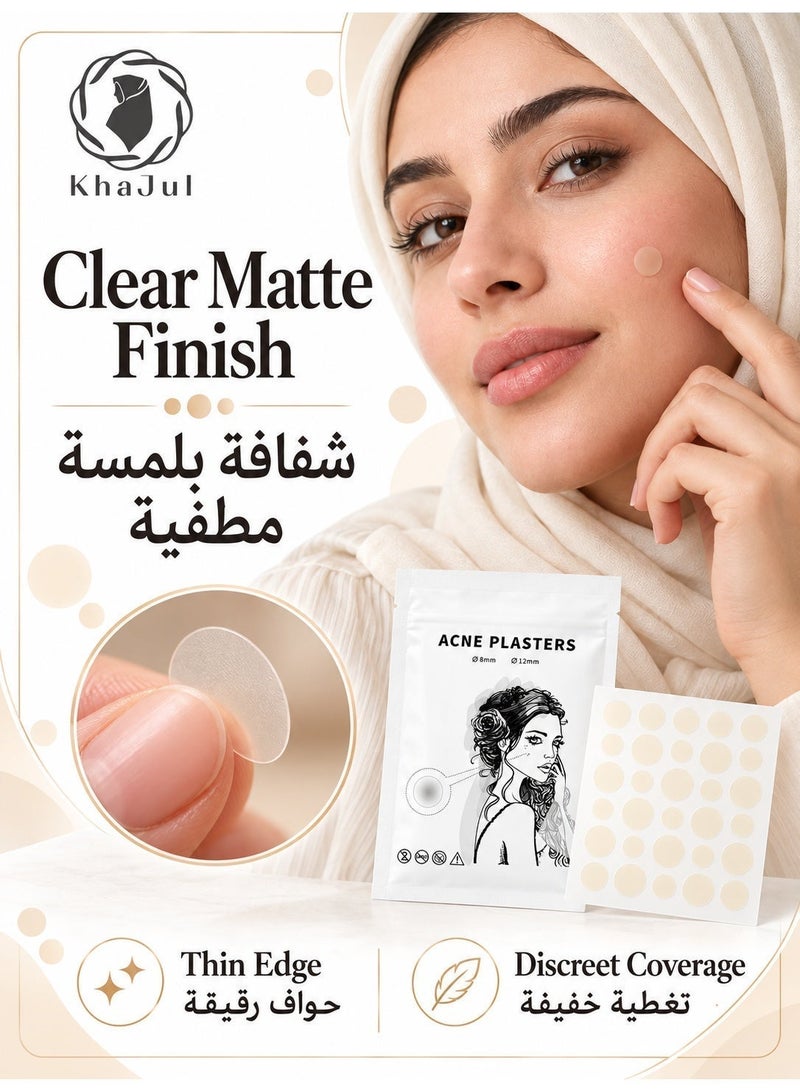 KHAJUL 36 Pcs Hydrocolloid Acne Patches, Invisible Pimple Spot Treatment Cover, Absorbing Blemish Patches for Face with 6-8 Hour Fast Healing, Clear Matte Finish, Daily Skincare for Women Men - Image 4