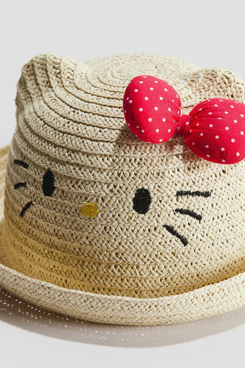 H&M Appliquéd straw hat