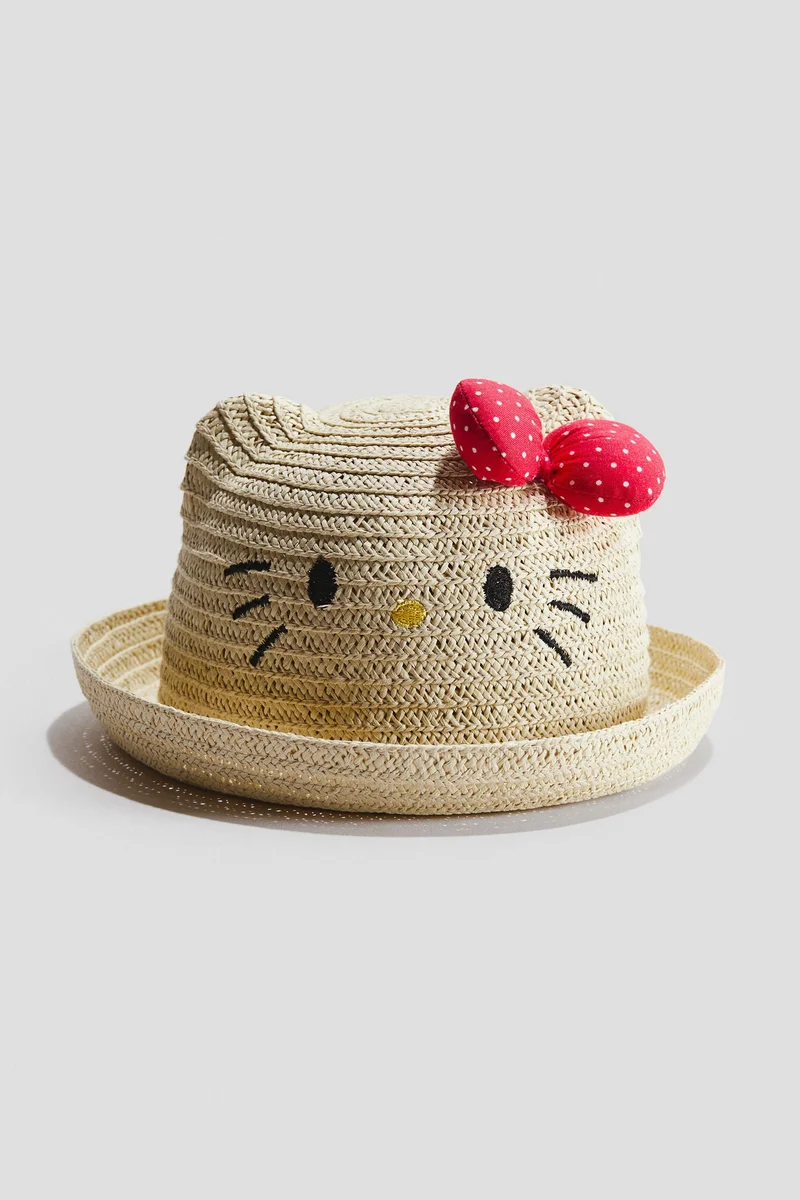 H&M Appliquéd straw hat