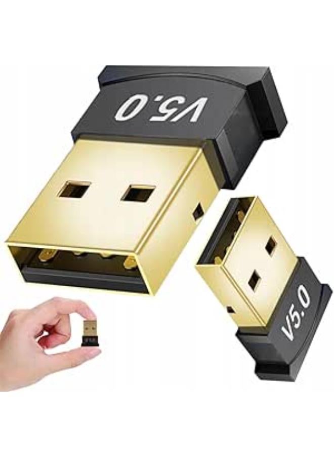 Bluetooth 5.0 USB Dongle Adapter, Supports Windows 7/8.1/10/XP, for PC, Laptop, Mouse, Keyboard, Printers, Headsets, Game Controller