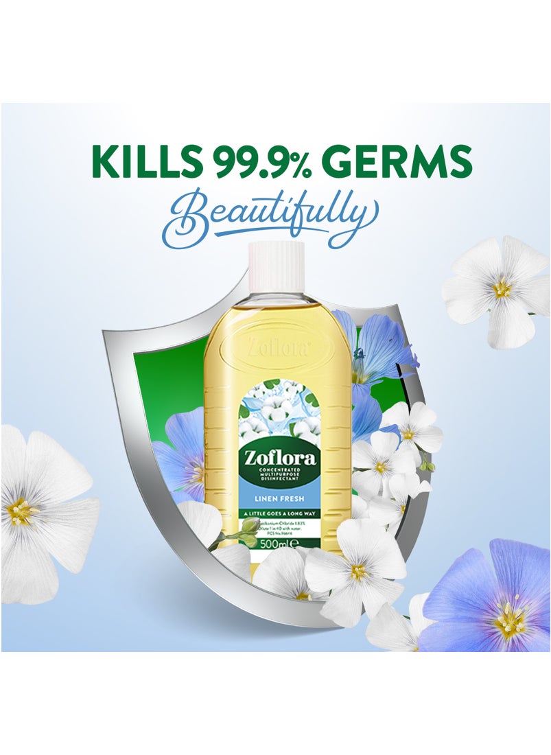 Zoflora Concentrated Multipurpose Disinfectant Linen Fresh 500ml  - Image 2