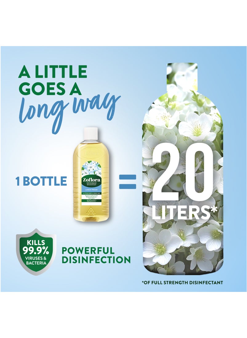 Zoflora Concentrated Multipurpose Disinfectant Linen Fresh 500ml  - Image 3