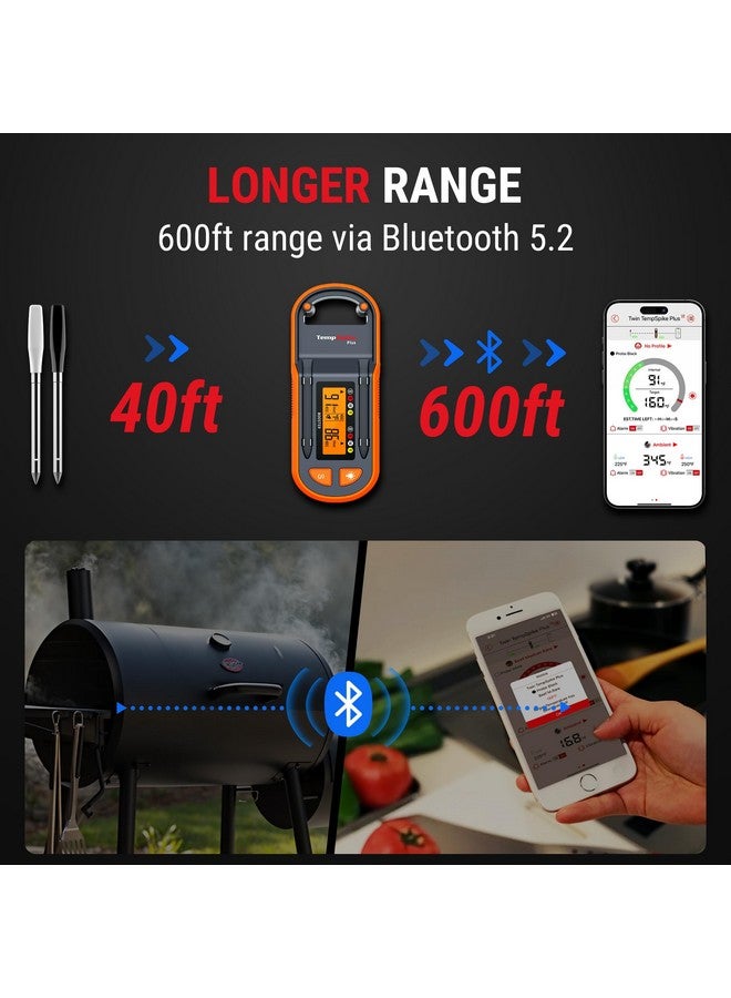 ThermoPro TempSpike Plus 600ft Wireless Meat Thermometer with 2 Color-Coded Probes, Bluetooth Meat Thermometer with LCD-Enhanced Booster for Food Cooking Grill Smoker, Fathers Day Gift for Him - Image 2