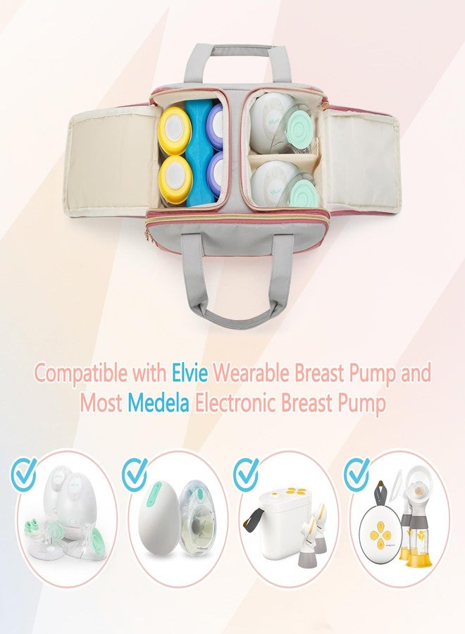 Damero حقيبة مضخة الثدي القابلة للارتداء داميرو متوافقة مع إلفي، ويللو، ومومكوزي، حقيبة للتنقل لمعظم مضخات ميدلا الإلكترونية، قطع المضخة وعبوة الثلج، تصميم براءة اختراع - Image 2