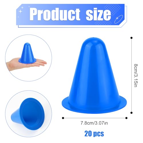 XIHIRCD 20pcs Soccer Cones 315 Inch Mini Practice Cones Sports Cones Field Markers Cones Basketball Cones Training Cones for Outdoor Indoor Basketball Football Footwork Training 5 Colors - Image 3