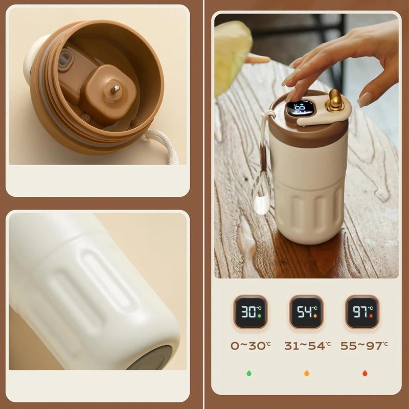 Whixant Coffee Mug Cup with Digital Display Thermos Flasks 450 ml Stainless Steel Travel Mug Insulated Vacuum Thermal Mug LeakProof Travel Mug with Lid for Coffee Multicolor - Image 4