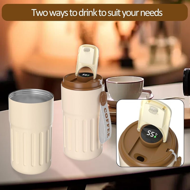Whixant Coffee Mug Cup with Digital Display Thermos Flasks 450 ml Stainless Steel Travel Mug Insulated Vacuum Thermal Mug LeakProof Travel Mug with Lid for Coffee Multicolor - Image 5