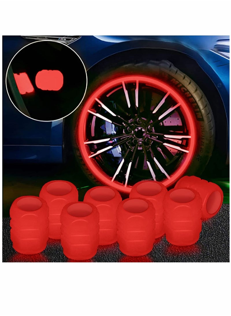 SYOSI 24PCS Car Valve Cap Tire Valve Stem Caps Noctilucous Illuminated Tire Air Caps Cover Auto Wheel Valve Stem Cap, Wheel Accessories, Universal Wheel Valve Caps for Car Truck Motorcycles Bike Tires (Red)  - Image 1