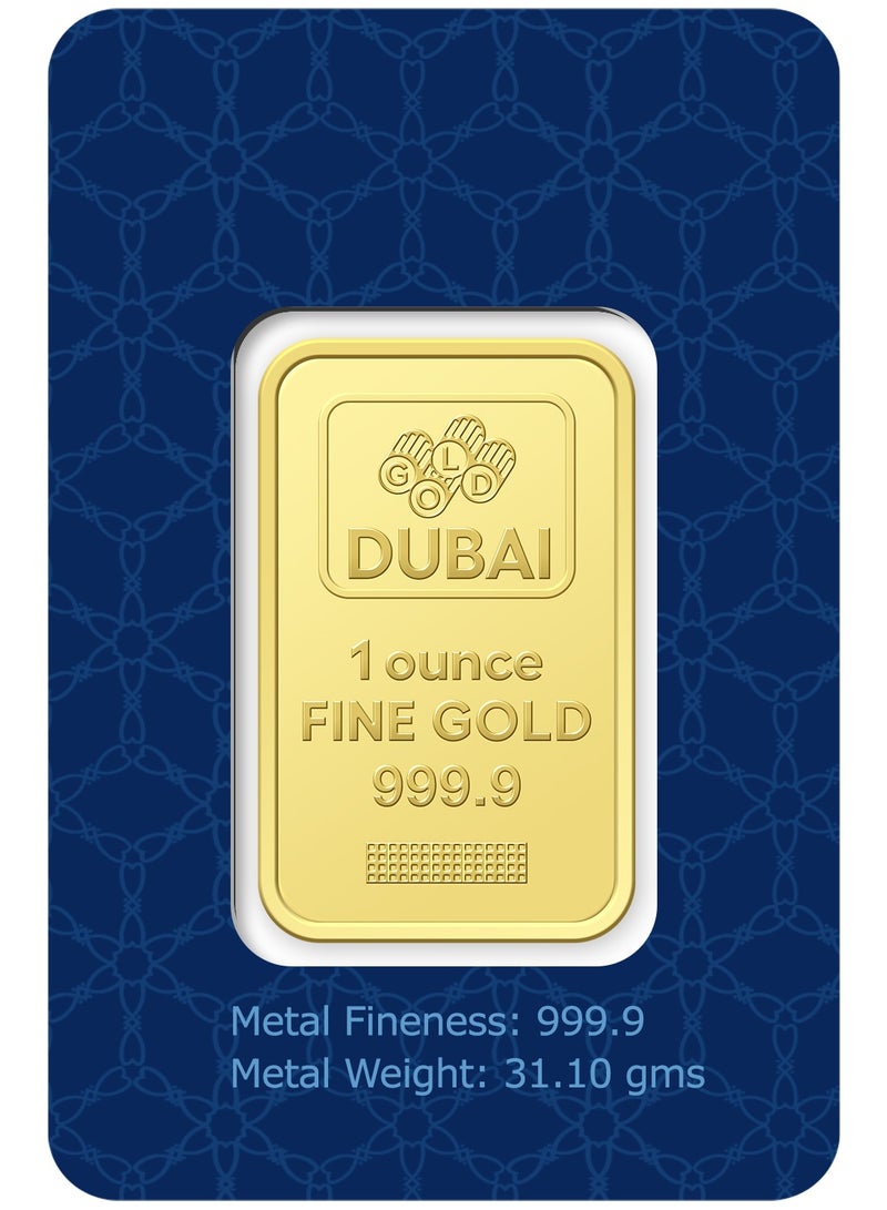 FK Jewellers 1 Oz Pure 999.9 Fine Gold Bar 24KT Dubai with Flower Design - 1 Oz  - Image 3