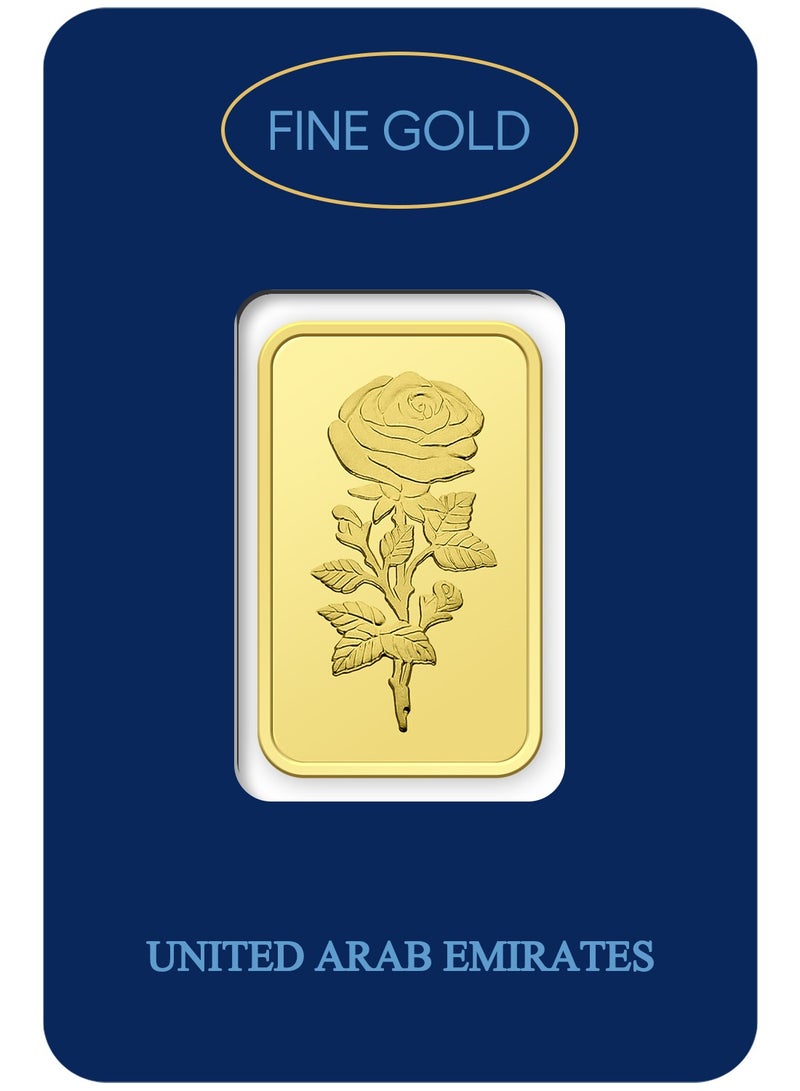 FK Jewellers 1 Oz Pure 999.9 Fine Gold Bar 24KT Dubai with Flower Design - 1 Oz  - Image 4