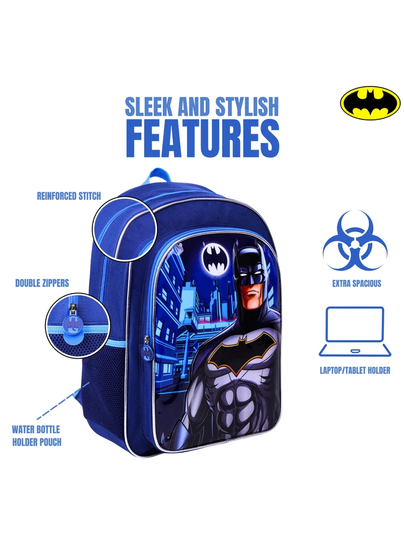 Warner Bros. Warner Bros. Batman Knight Hero 5In1 Backpack Set 18" I Backpack I Lunch Bag I Water Bottle I Pencil Case I Lunch Box I Packaging