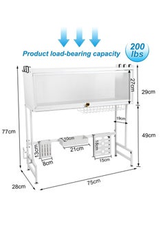 LIVVY Stainless Steel Over Sink Kitchen Rack – رف مطبخ فوق الحوض – Dish Drying Rack Organizer with Utensil & Plate Storage | رف مطبخ ستانلس ستيل، منظم أدوات المطبخ، رف تجفيف الصحون، رف أطباق، حامل صحون، مجفف الصحون، رف تجفيف الأطباق – Sink Rack for Kitchen, Dish Rack for Countertop & Home Storage  - Image 2