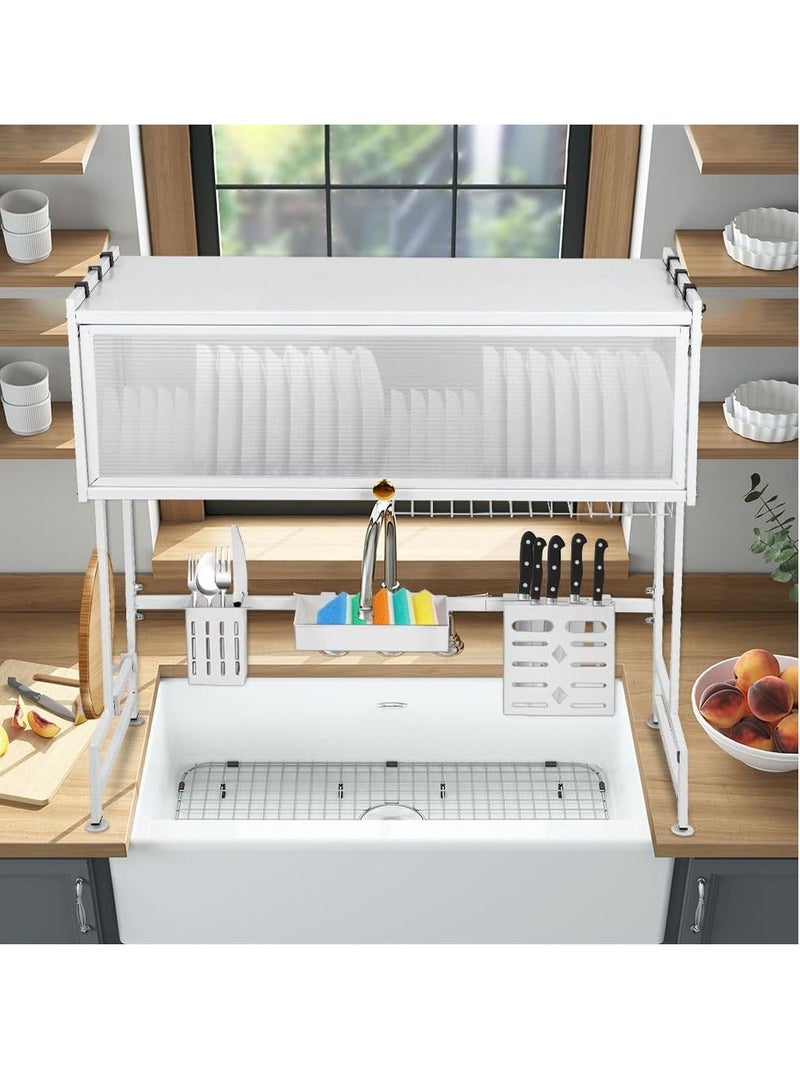 ليفي رف مطبخ من الفولاذ المقاوم للصدأ فوق الحوض - رف مطبخ فوق الغسالة - منظم رف تجفيف الأطباق مع تخزين الأواني والأطباق | رف مطبخ ستانلس ستيل، منظم أدوات المطبخ، رف تجفيف الصحون، رف صحون، حامل صحون، مجفف الصحون، رف تجفيف لاسلكي - رف حوض للمطبخ، رف أطباق للكونترتوب وتخزين المنزل - Image 4