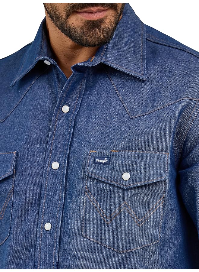 Wrangler Men's Cowboy Cut Western Long Sleeve Snap Work Shirt Firm Finish - Image 4