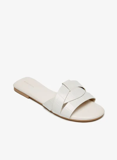 Flora Bella Solid Slip On Flat Sandals By Shoexpress