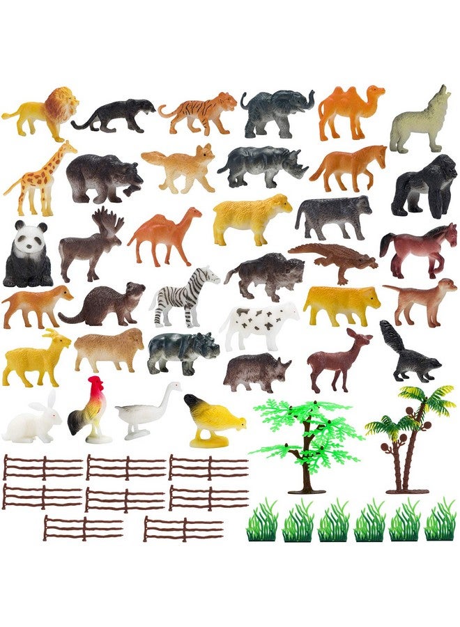 Kimicare Animal Figurines Toys, 52 Pcs Small Mini Realistic Safari Zoo Plastic Animals Figures Learning Educational Toy Set for Kids Toddlers Jungle Wild Forest Animals Playset Cupcake Topper - Image 3