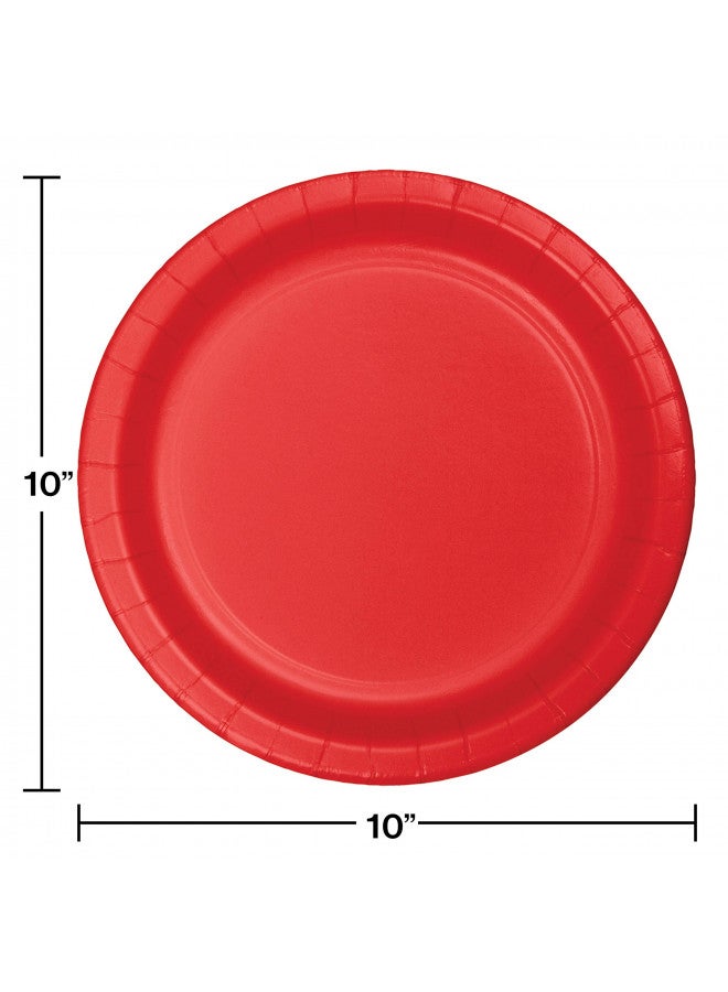 Creative Converting 24-Count Touch of Color Paper Banquet Plates, Classic Red