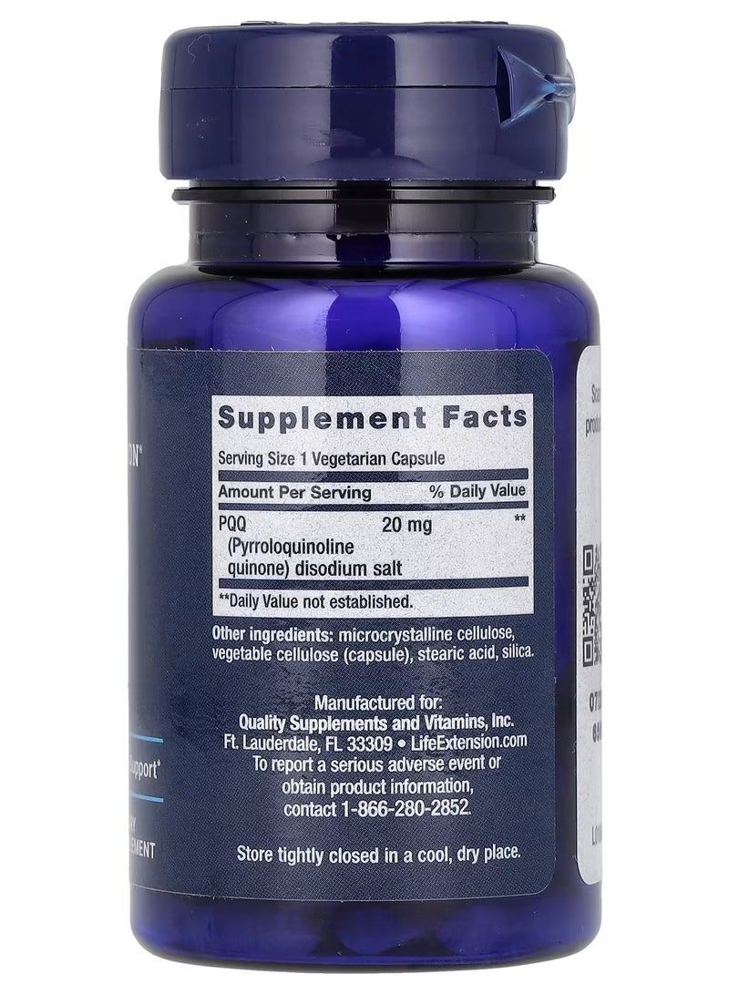 لايف إكستنشن Life Extension, PQQ، 20 ملغ، 30 كبسولة نباتية - Image 2