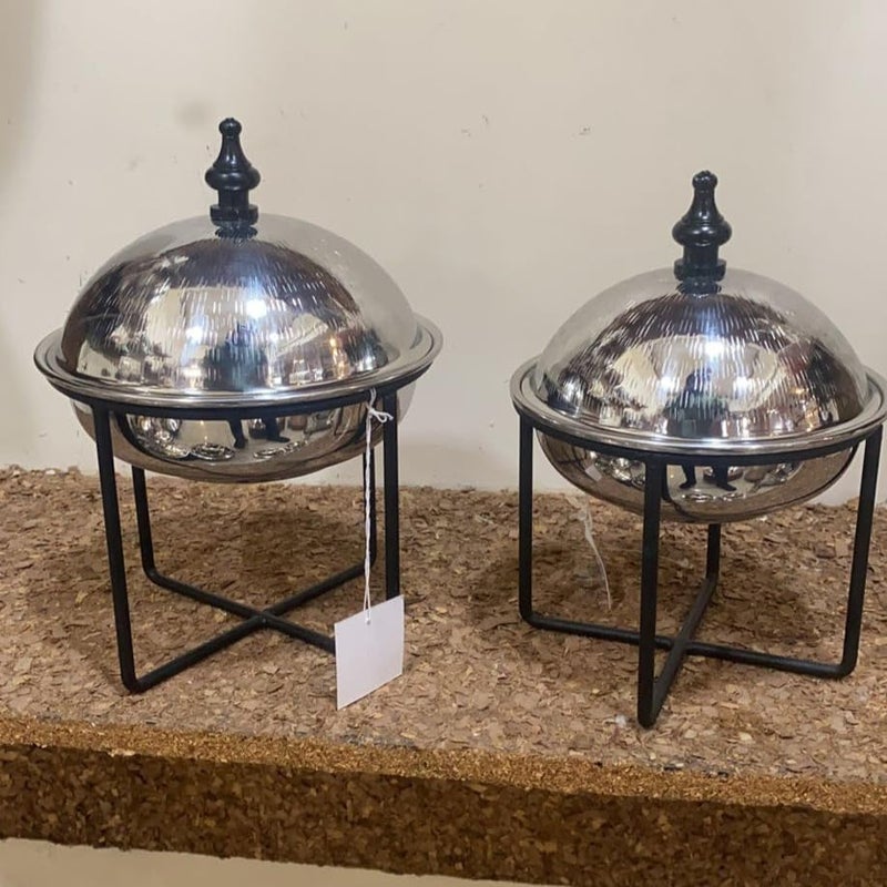 peelorange Butter Dish/Fruit & Nut Bowl/Candy Pot with Stand - Stainless Steel Lid Set of 2 | Multipurpose Serving Set for Butter, Fruits, Nuts, Candies - Kitchen Storage Solution - Image 4