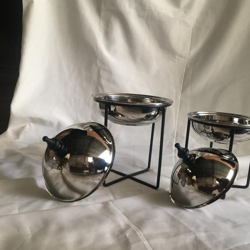 peelorange Butter Dish/Fruit & Nut Bowl/Candy Pot with Stand - Stainless Steel Lid Set of 2 | Multipurpose Serving Set for Butter, Fruits, Nuts, Candies - Kitchen Storage Solution - Image 5