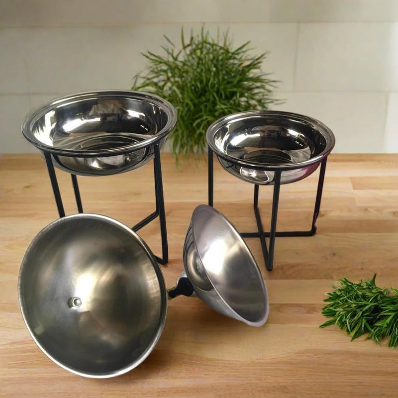 peelorange Butter Dish/Fruit & Nut Bowl/Candy Pot with Stand - Stainless Steel Lid Set of 2 | Multipurpose Serving Set for Butter, Fruits, Nuts, Candies - Kitchen Storage Solution - Image 2