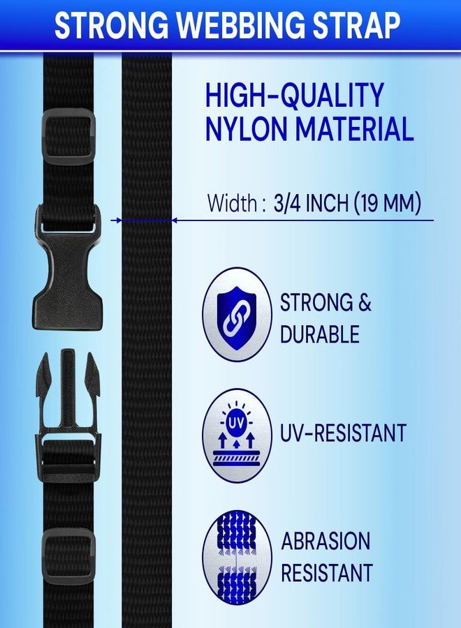 TECEUM Buckles & Strap Kit - 1" Black Nylon Webbing 6 (yd) - 6 Heavy Duty Adjustable Plastic Buckles - 12 Tri-Glide Slide Clips - 6 Metal D-Ring - Ideal Straps for Arts Crafts Outdoors Indoors DIY - Image 5