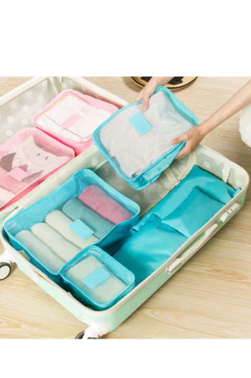 6 Pcs Travel Luggage Bags Set Home Storage Case Set Multi-functional Clothing Sorting Packages Travelling Packing Organizor Organizer Pouches Bundle - Image 5