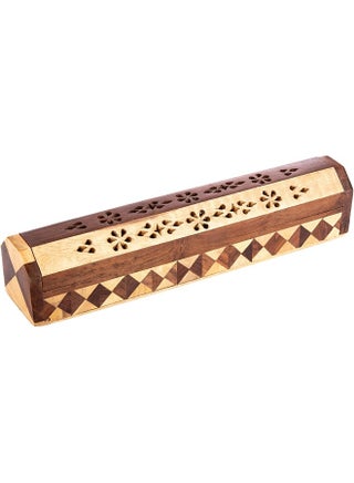 AKDC Wooden Incense Stand L(6cm) xW(30cm) xH(6cm) Brown
