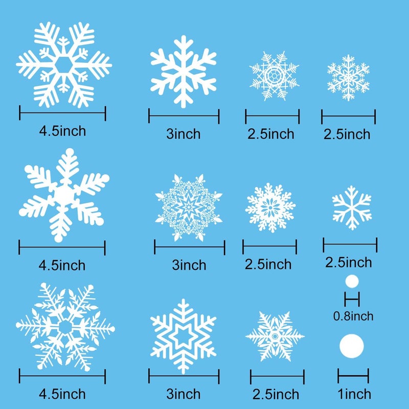 Whaline 108Pcs Christmas Peppermint Floor Decals Candy Snowflake Stickers Xmas Large Candy Wall Decals Winter Assorted Snowflake Stickers Floor Window Clings for Christmas Party Holiday Decor - Image 3