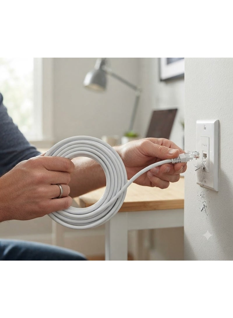 ليكسو كابل التصحيح Lecxo 3G + Cat6e UTP 23AWG رمادي 100 متر ، كابل إيثرنت LAN معتمد من UKAS URS ETL - Image 3