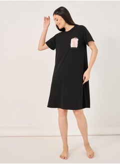 Wild Animal Print Sleep T-Shirt Dress