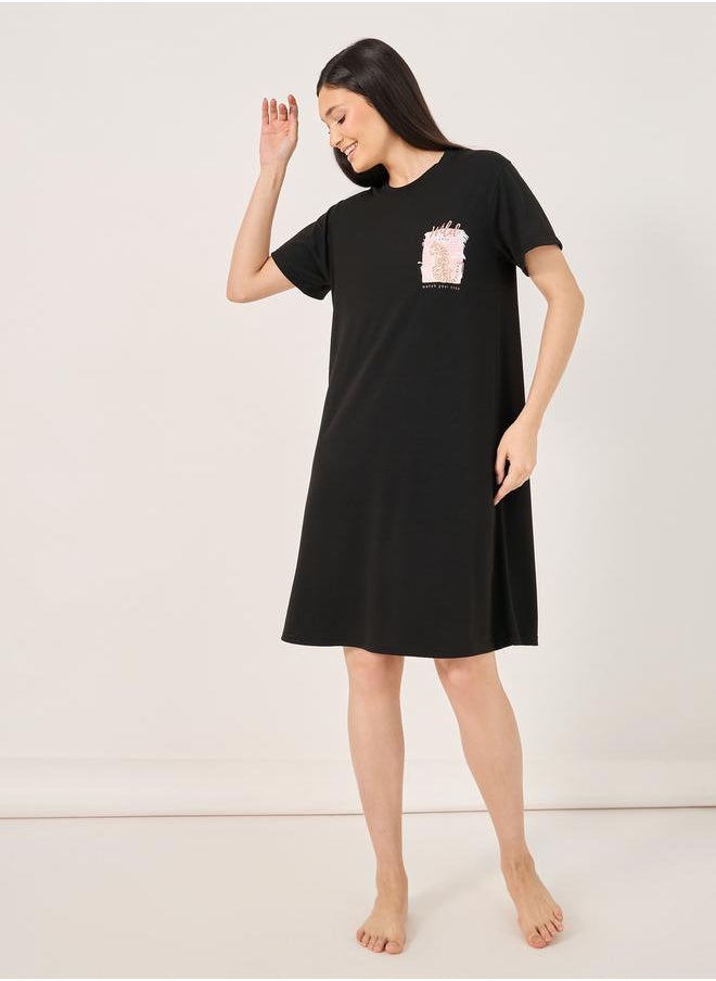 Styli - Wild Animal Print Sleep T-Shirt Dress - Image 1
